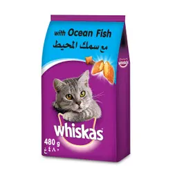 Whiskas Cat Dry Food Ocean Fish Flavoured +1 Years 480 gm