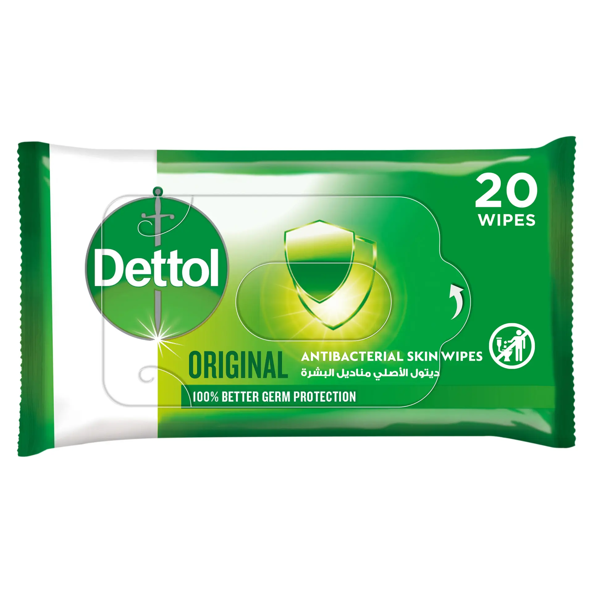 Dettol Original Antibacterial Skin Wipes Pack of 20 Wipes - view 1