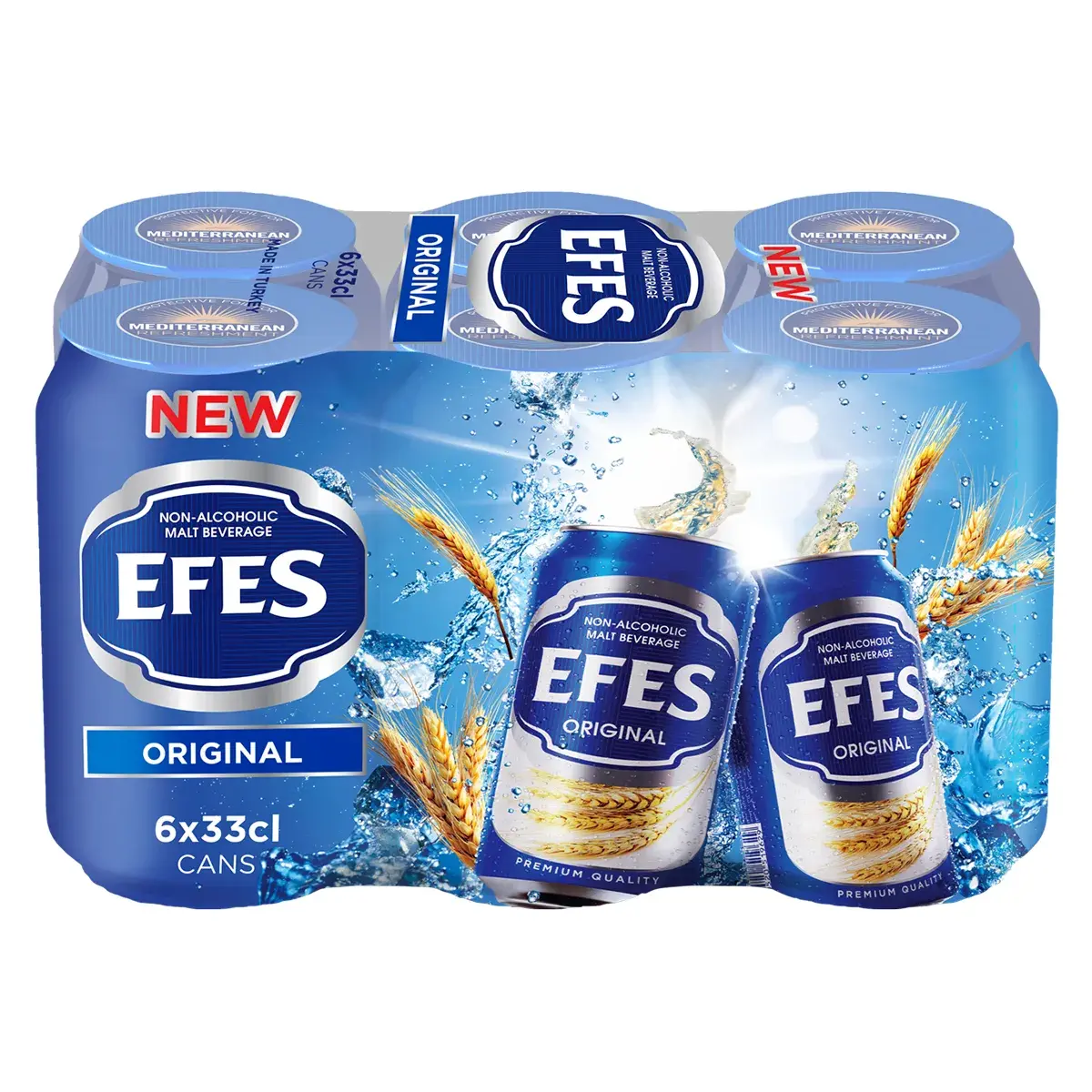 Efes Non Alcoholic Malt Drink Can 6X330ML - view 1