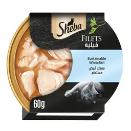 Sheba Cat Food Sustainable White Fish Filets 60 gm Dome
