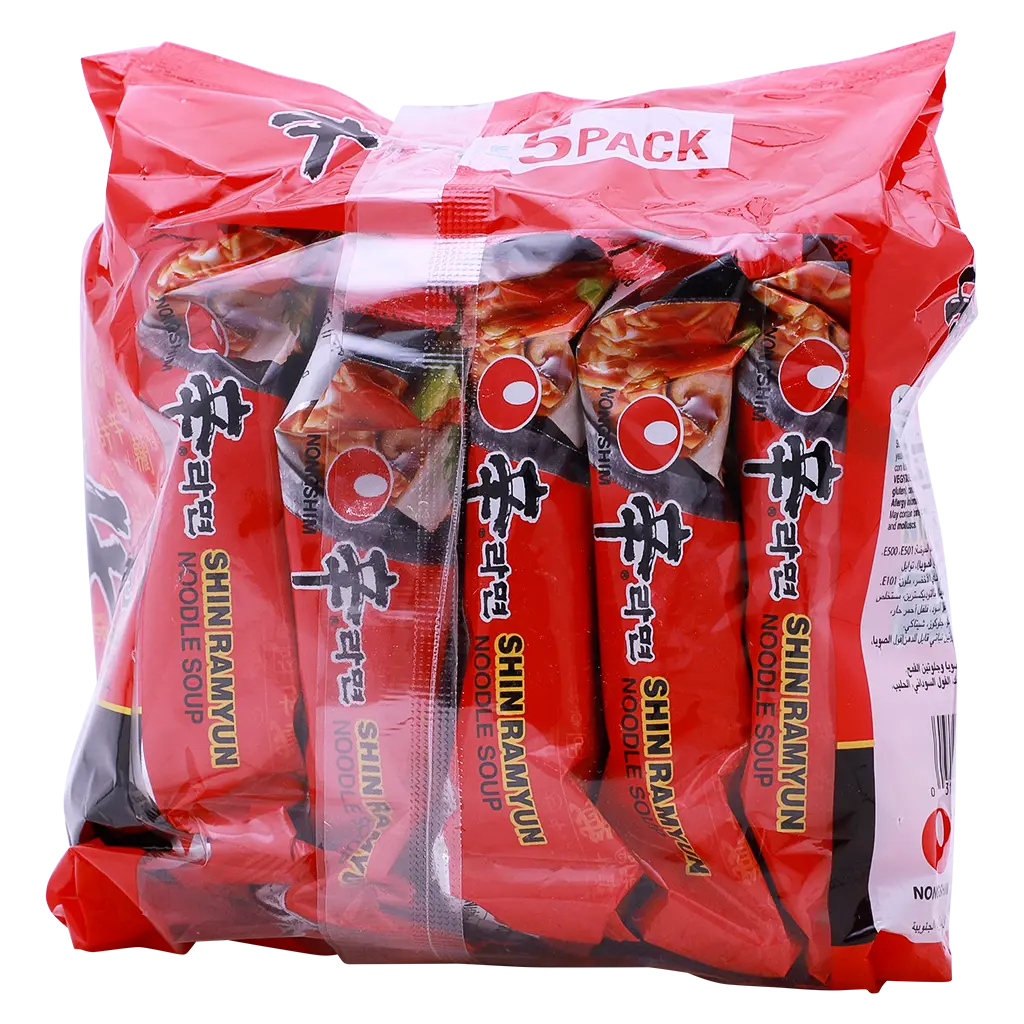 Nongshim Noodles Ramen Shin Ramyun Bundle Packs 5 pcs 120 gm - view 3
