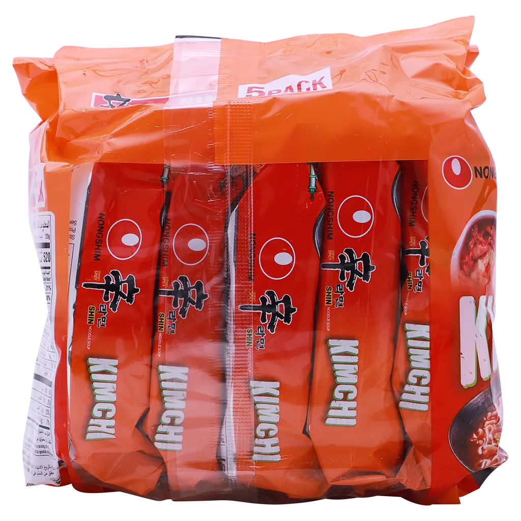 Nongshim Noodles Ramen Shin Ramyun Kimchi bundle Packs 5 pcs 120 gm - view 2