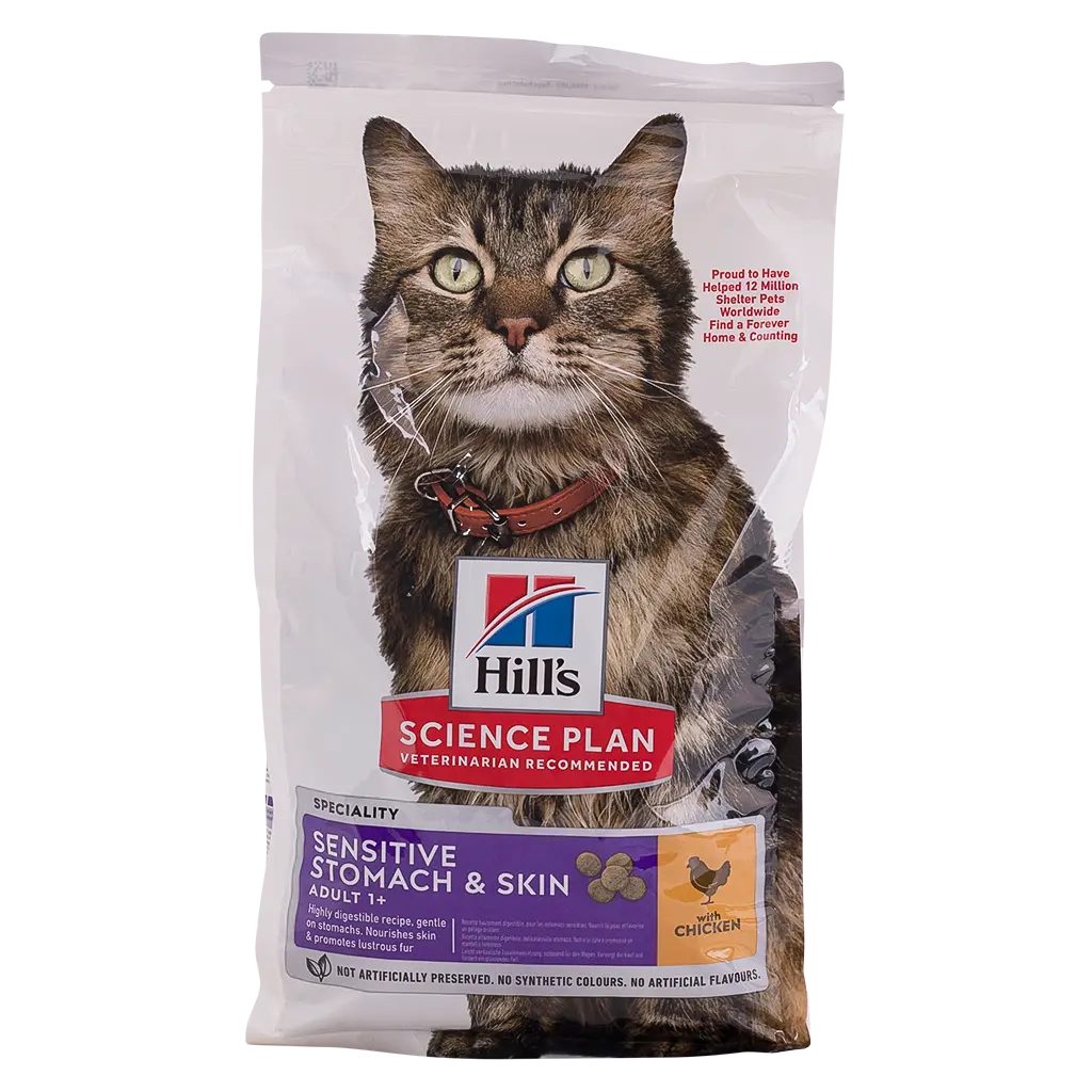 Hills Science Plan Dry Food for Cats Sensitive Stomach & Skin with Chicken 1.5kg - view 3