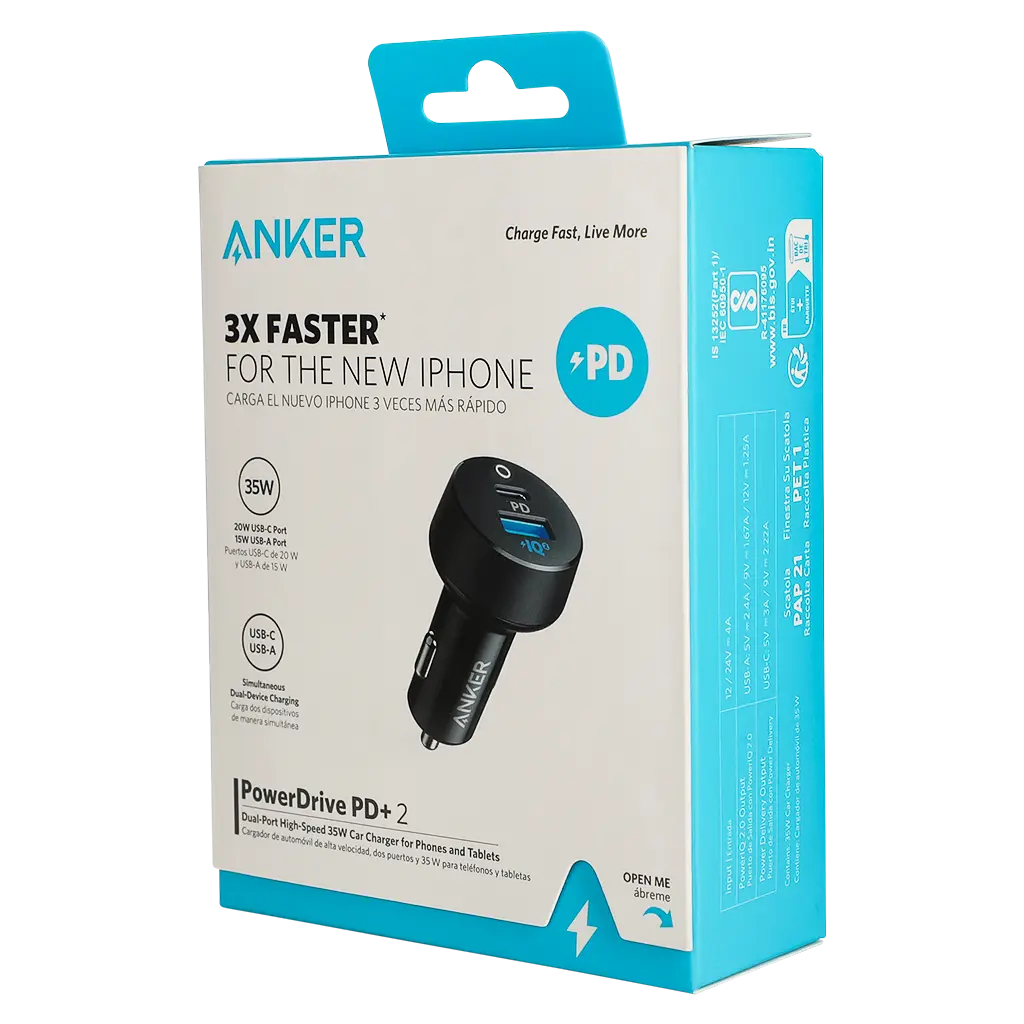 Anker Car Charger 35W 2 Ports 1USBC & 1USBA Black - view 2
