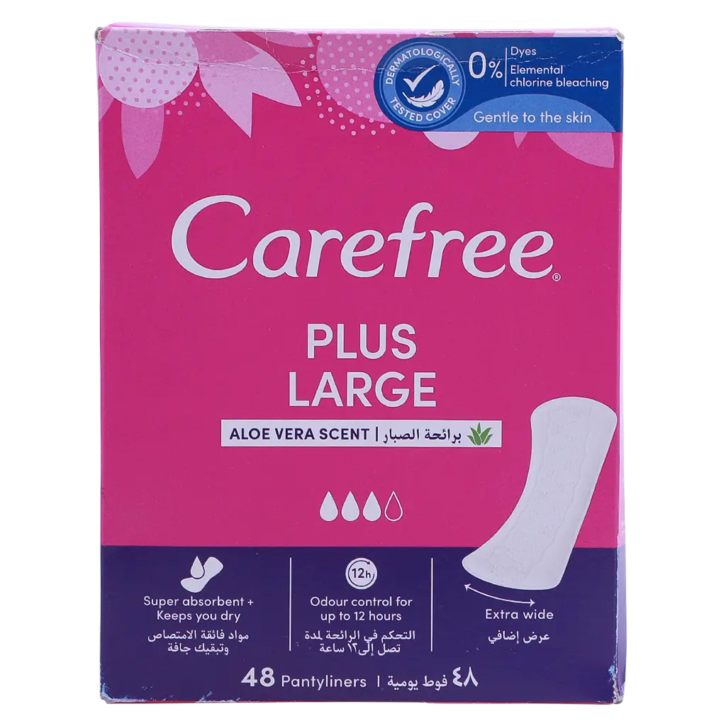 Carefree Panty Liners Plus With Aloe Vera - 48 Pads - view 2