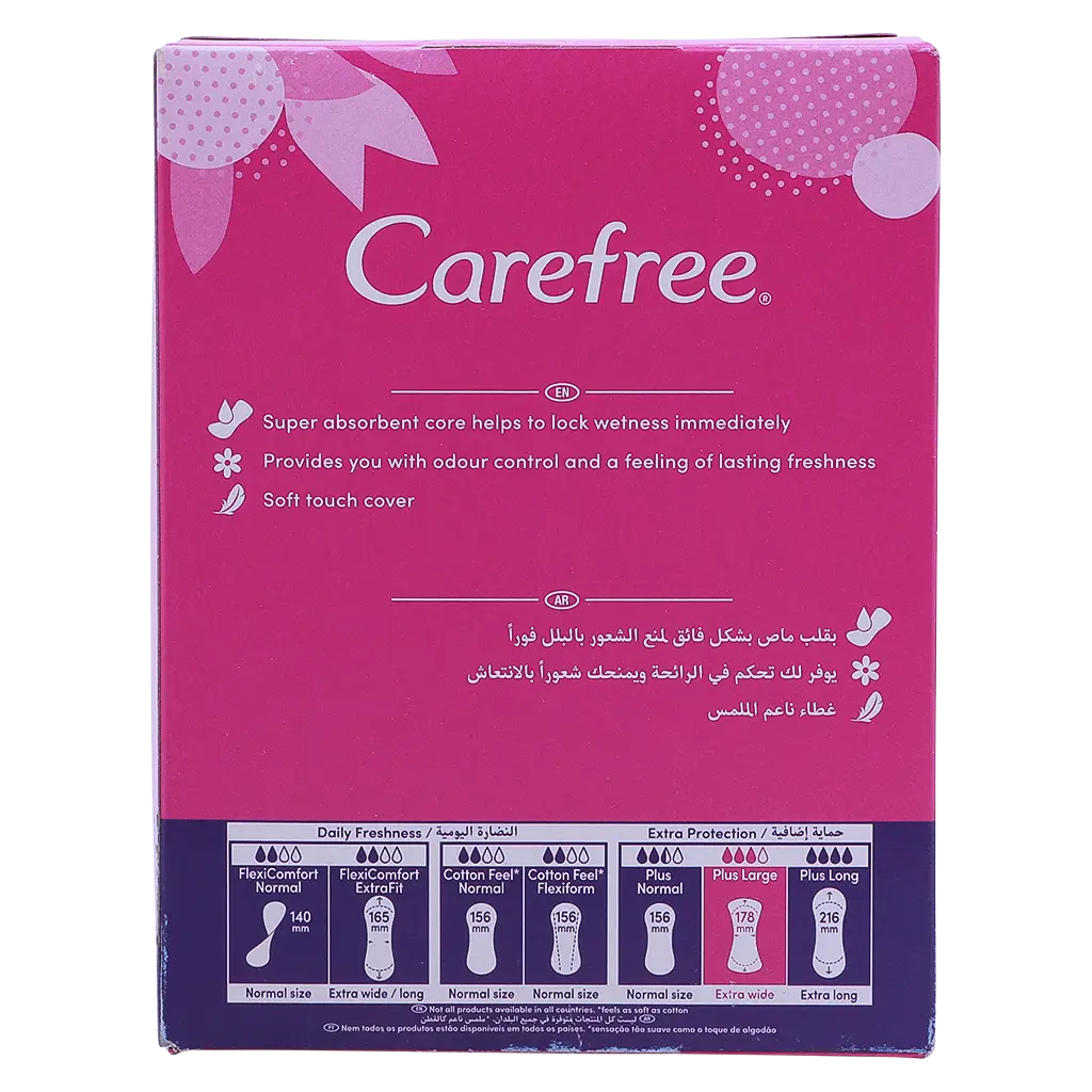 Carefree Panty Liners Plus With Aloe Vera - 48 Pads - view 3