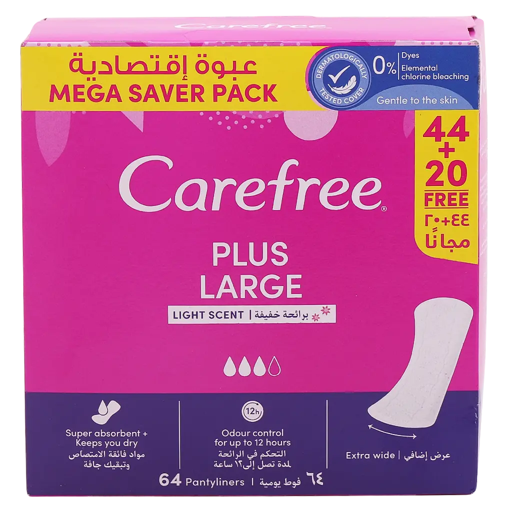 Carefree Pantyliners Large Lightly Scented 44+20 free - view 2