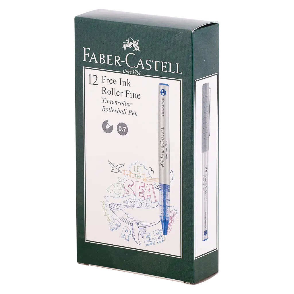 Faber Castell Free Ink Roller 0.7mm Black set of 12 - view 1