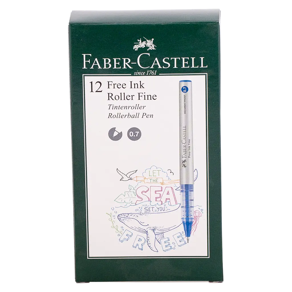 Faber Castell Free Ink Roller 0.7mm Black set of 12 - view 2