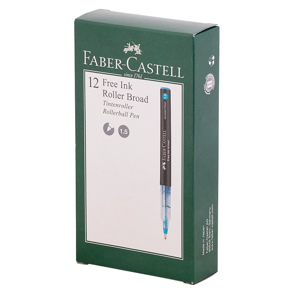 Faber Castell Free Ink Roller 1.5mm Blue set of 12