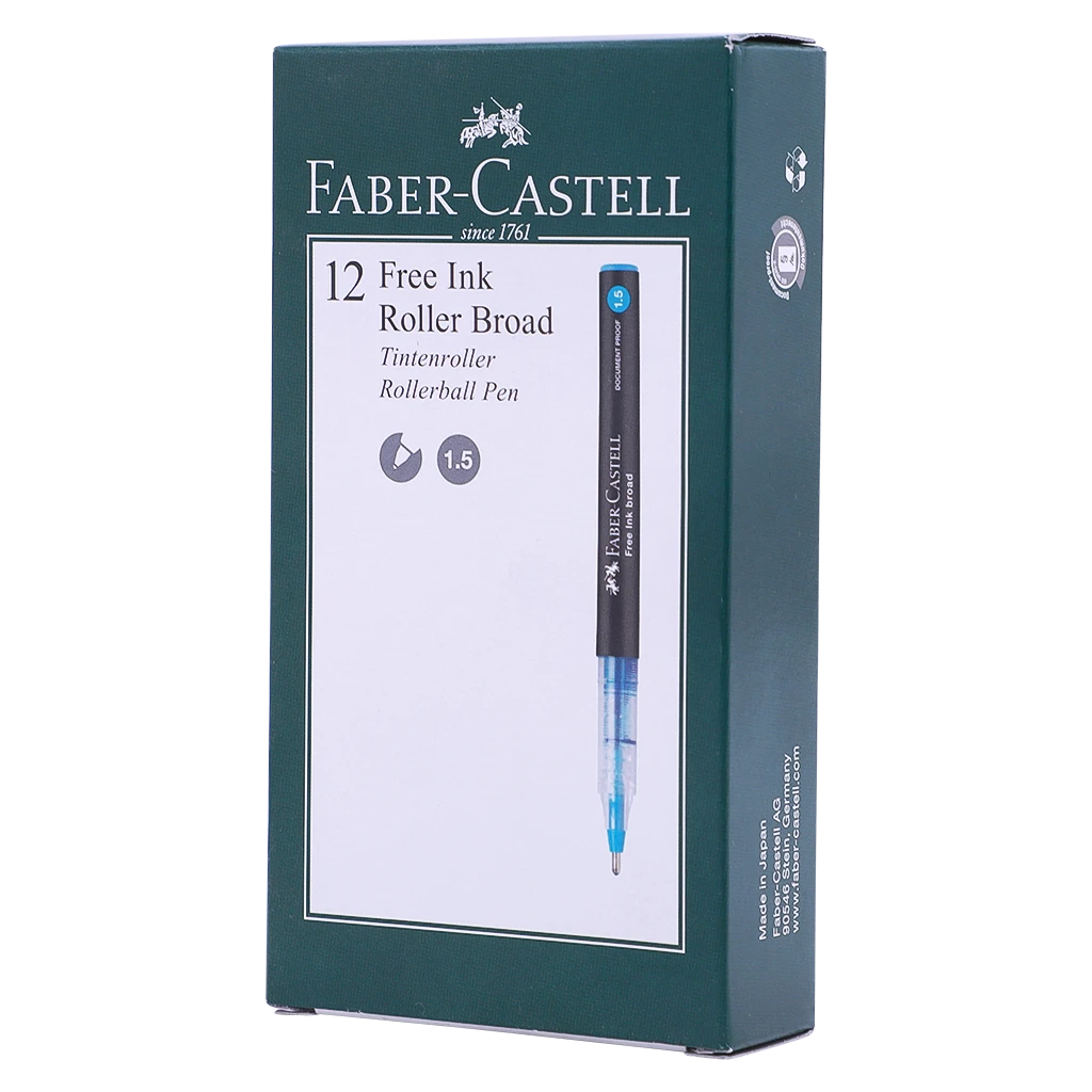 Faber Castell Free Ink Roller 1.5mm Green set of 12