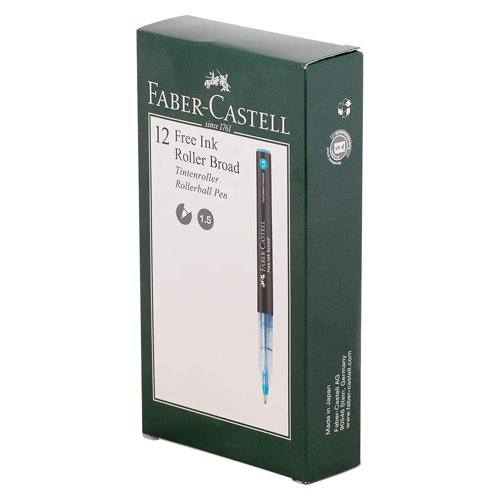 Faber Castell Free Ink Roller 1.5mm Black set of 12 - view 1