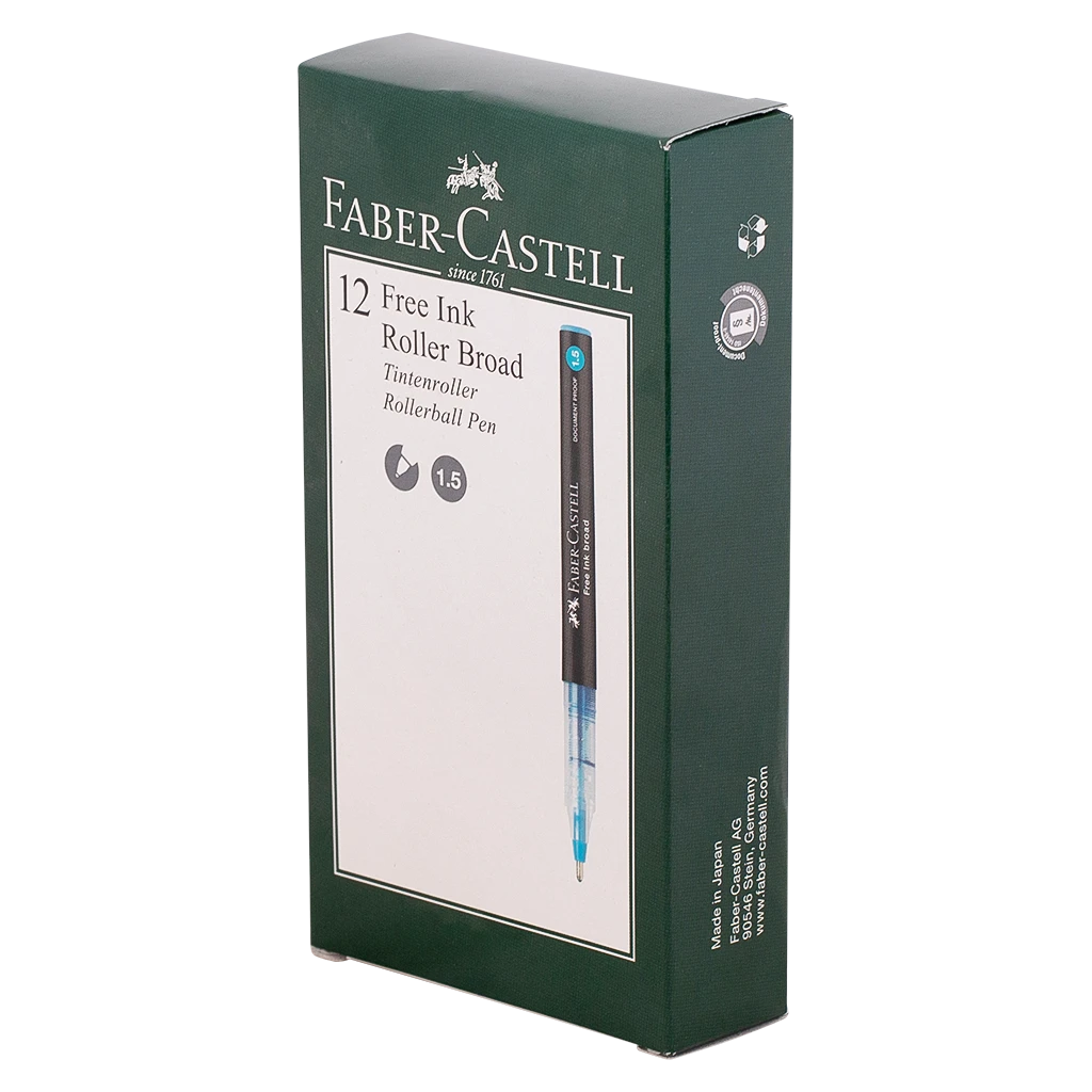 Faber Castell Free Ink Roller 1.5mm Black set of 12