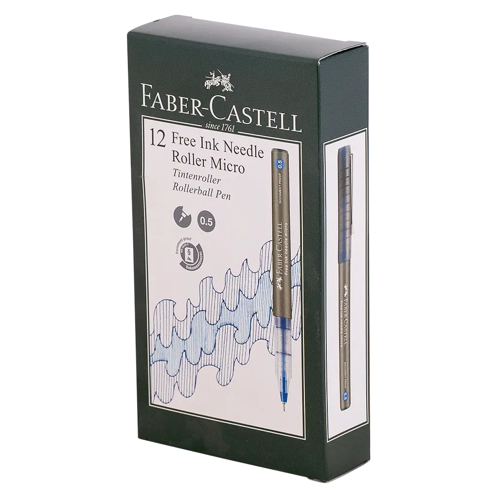 Faber Castell Free Ink Roller Needle 0.5mm Blue set of 12 - view 2