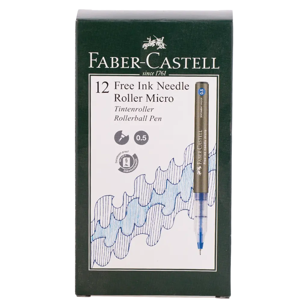 Faber Castell Free Ink Roller Needle 0.5mm Black set of 12 - view 4