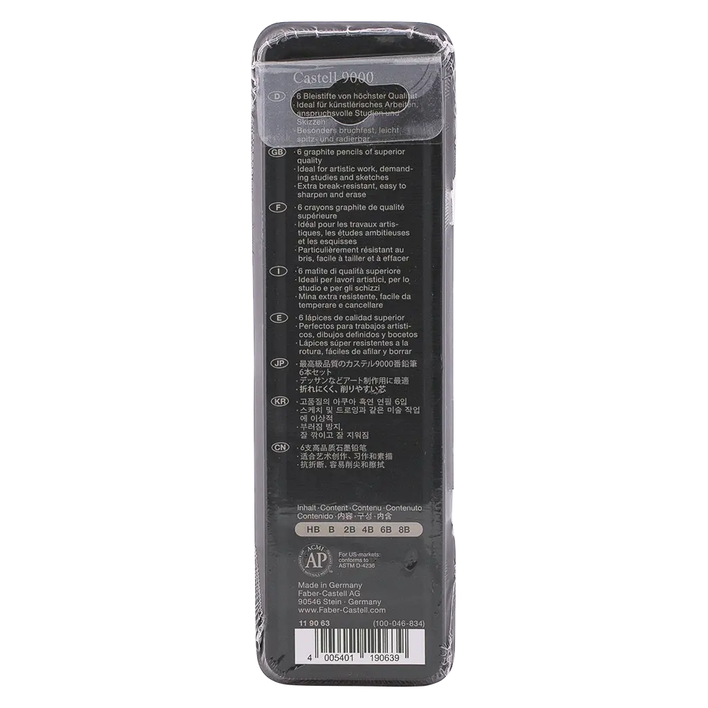 Faber Castell Graphite pencil Castell 9000 set of 6 - view 2