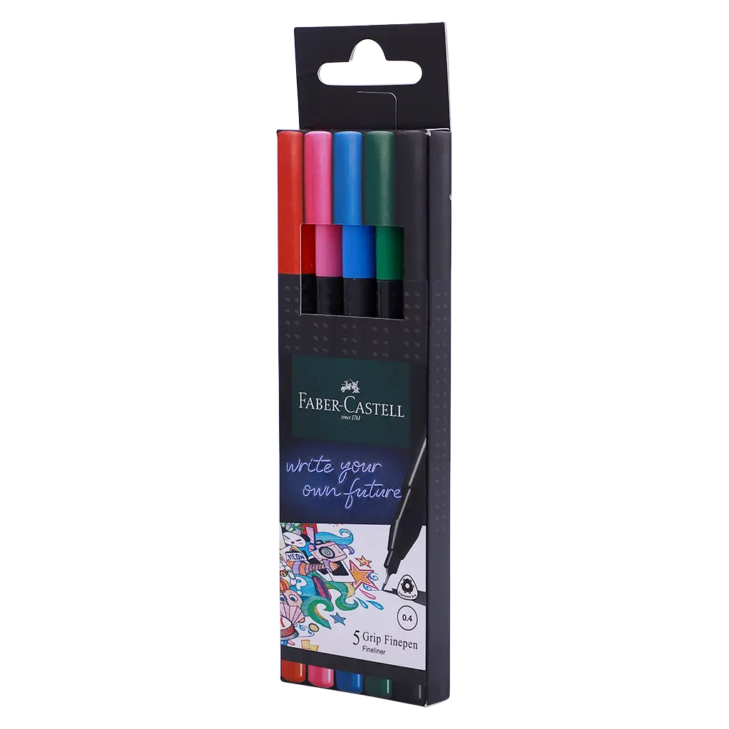 Faber Castell Finepen Grip 0.4 set of 5 Pen  - view 3