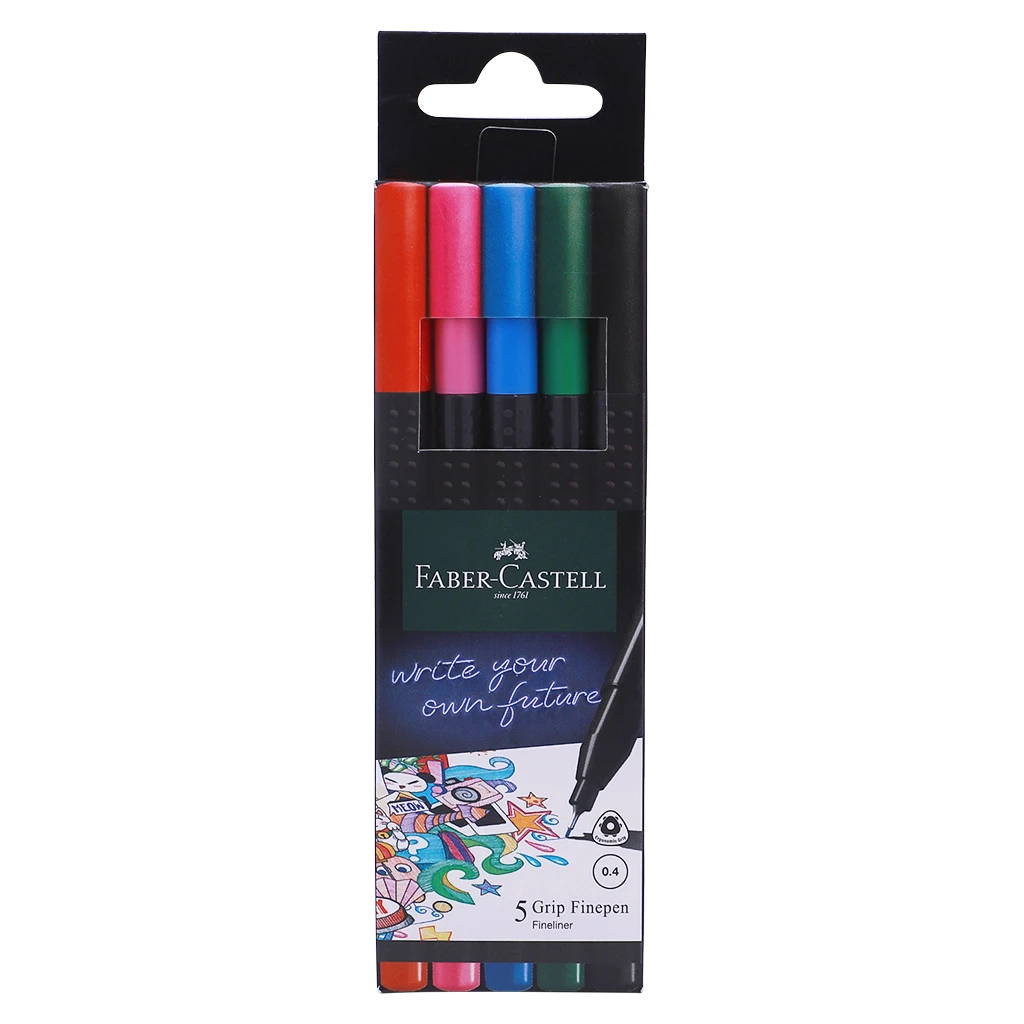 Faber Castell Finepen Grip 0.4 set of 5 Pen
