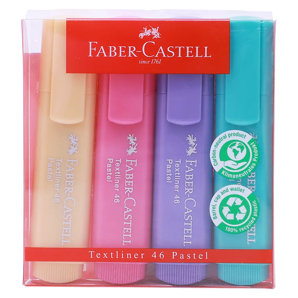 Faber Castell Textliner 46 Superfluor Pastel  set of 4 - view 1
