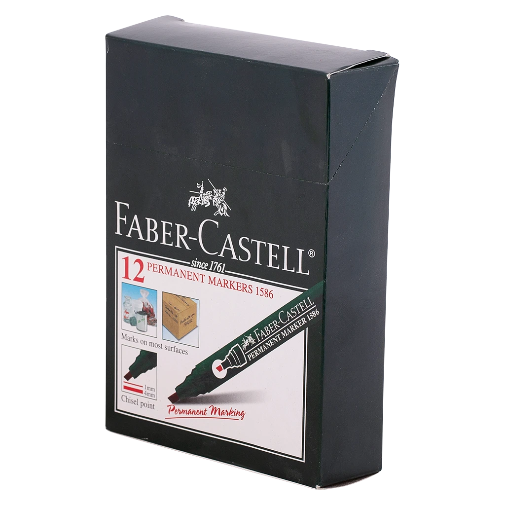 Faber Castell Permanent Markers Chisel Tip Red set of 12