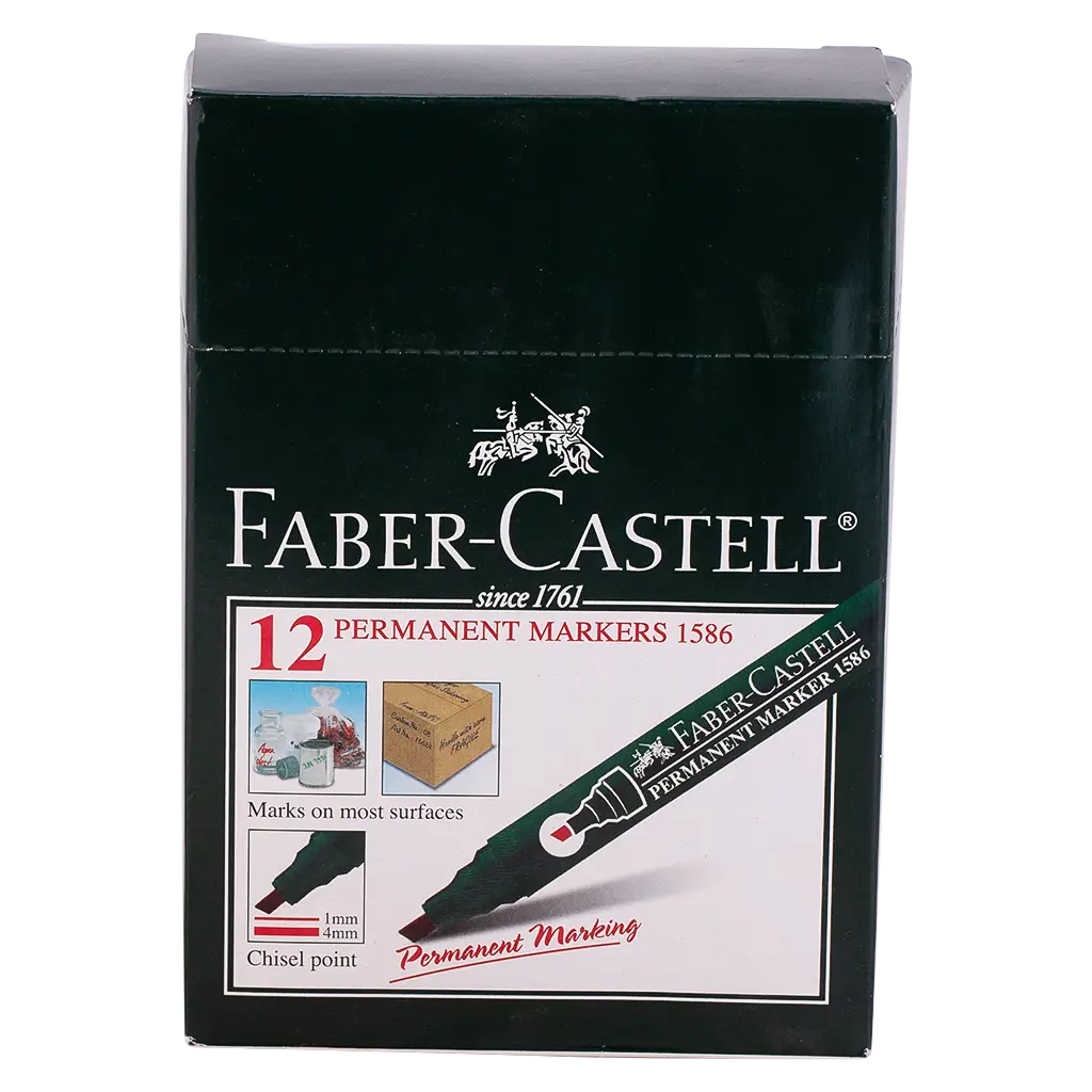 Faber Castell Permanent Markers Chisel Tip Red set of 12 - view 2