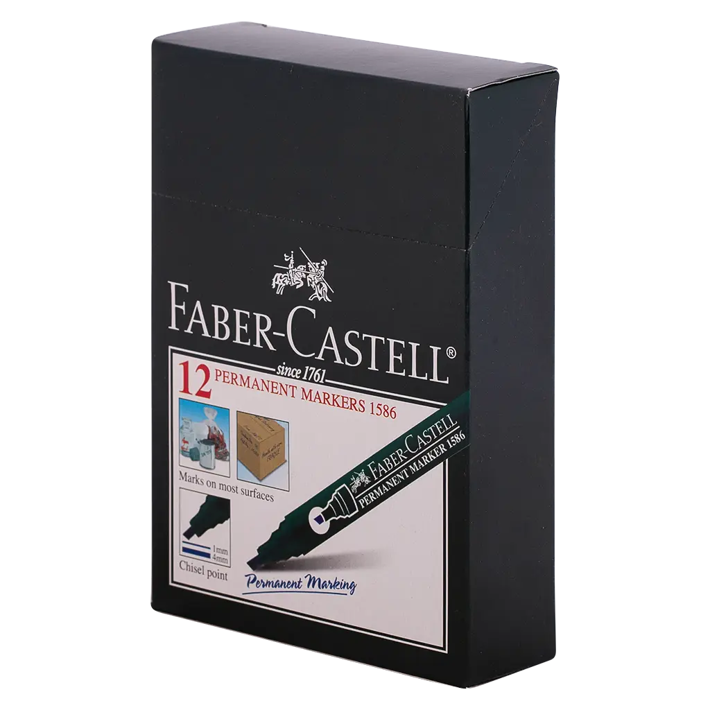 Faber Castell Permanent Markers Chisel Tip Blue set of 12 - view 1