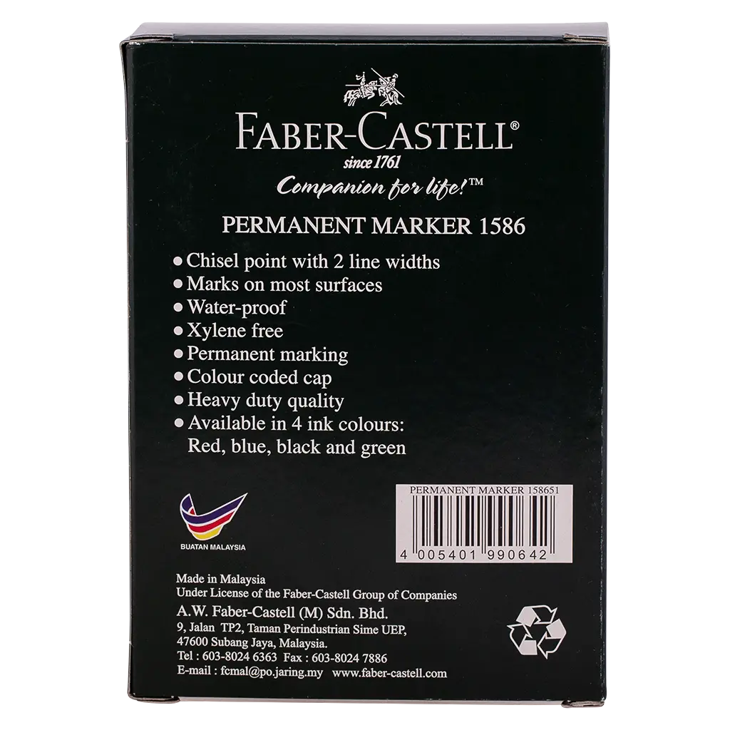 Faber Castell Permanent Markers Chisel Tip Blue set of 12 - view 3