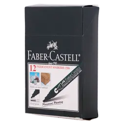 Faber Castell Permanent Markers Chisel Tip Black set of 12