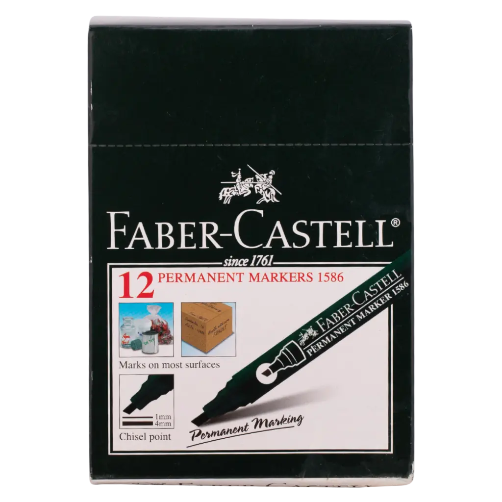 Faber Castell Permanent Markers Chisel Tip Black set of 12 - view 2