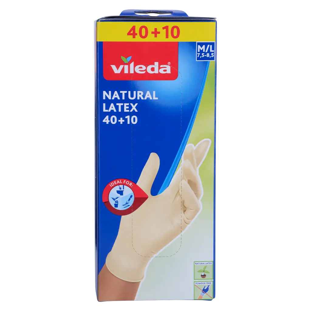 Vileda Latex Disposable Gloves 40+10 Free M/L Size Powderfree Rubber Gloves - view 4