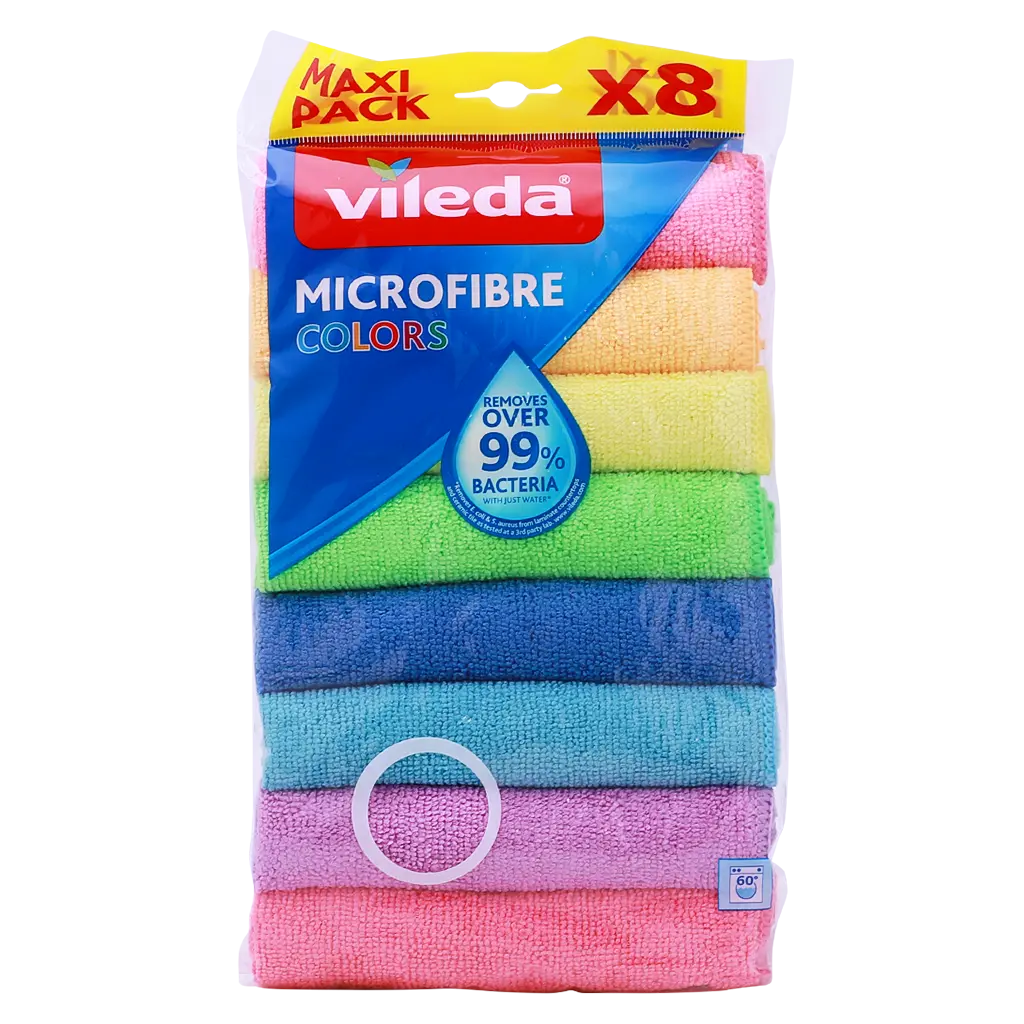 Vileda all purpose microfiber cloth Pack 8 pcs multi colors - view 1