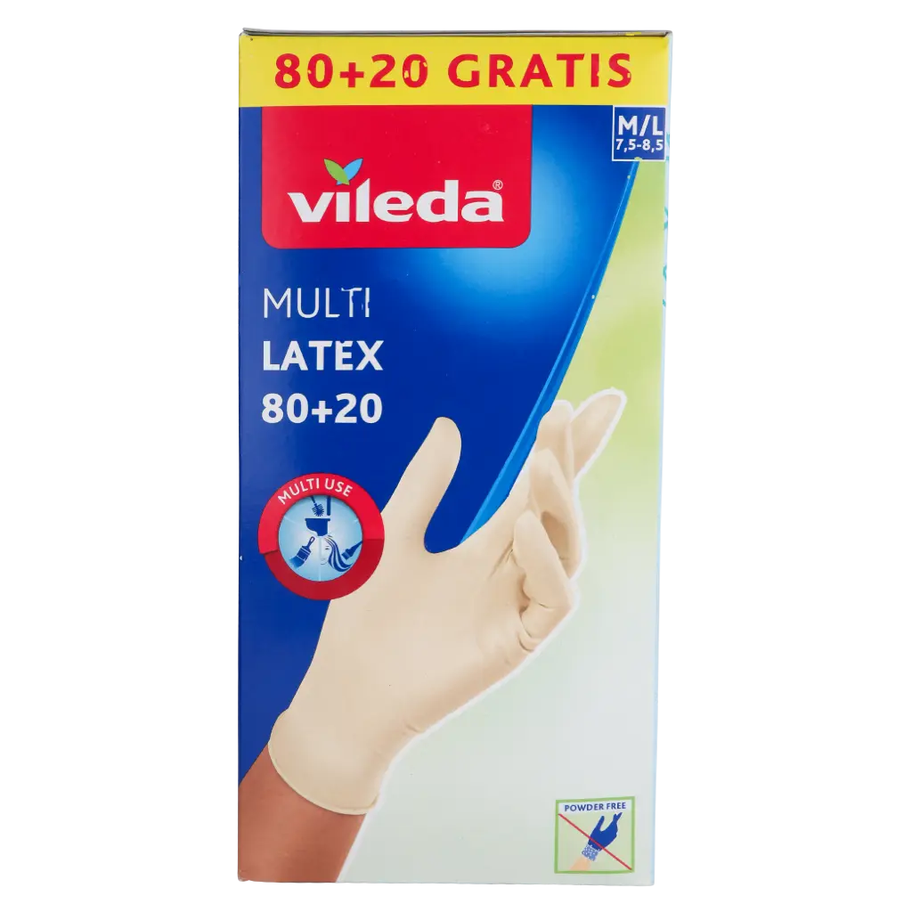 Vileda Latex Disposable Gloves 80+20 M/L size Powderfree Rubber Gloves - view 4