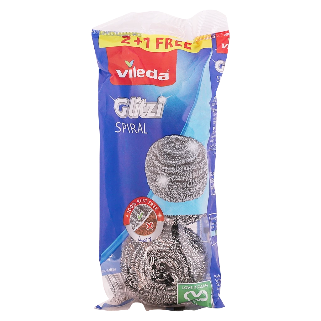 Vileda Stainless Steel Scrubber Inox Pack Of 3 pcs 