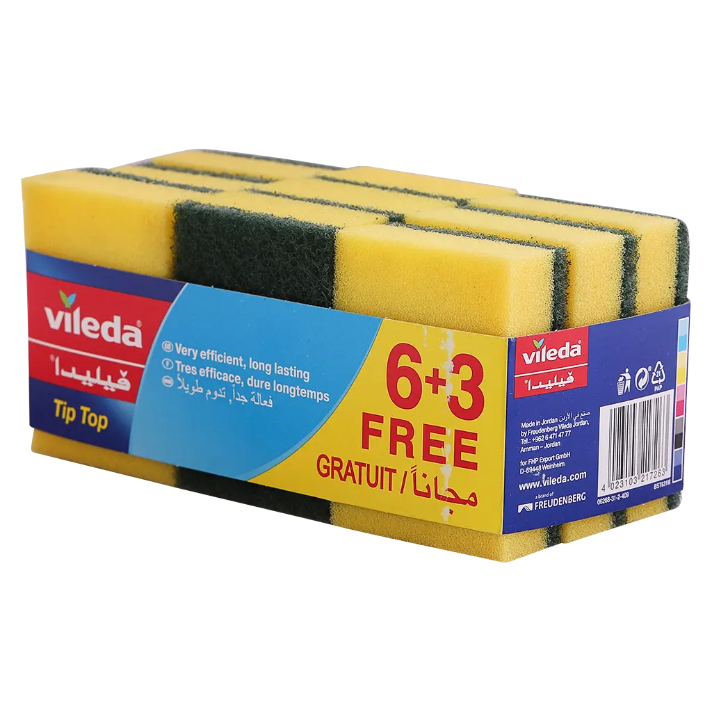 Vileda Tip Top Dishwashing Sponge Pack Of 9 pcs - view 1