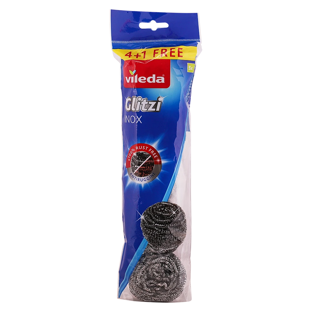 Vileda Stainless Steel Scrubber Inox Pack Of 5 pcs 