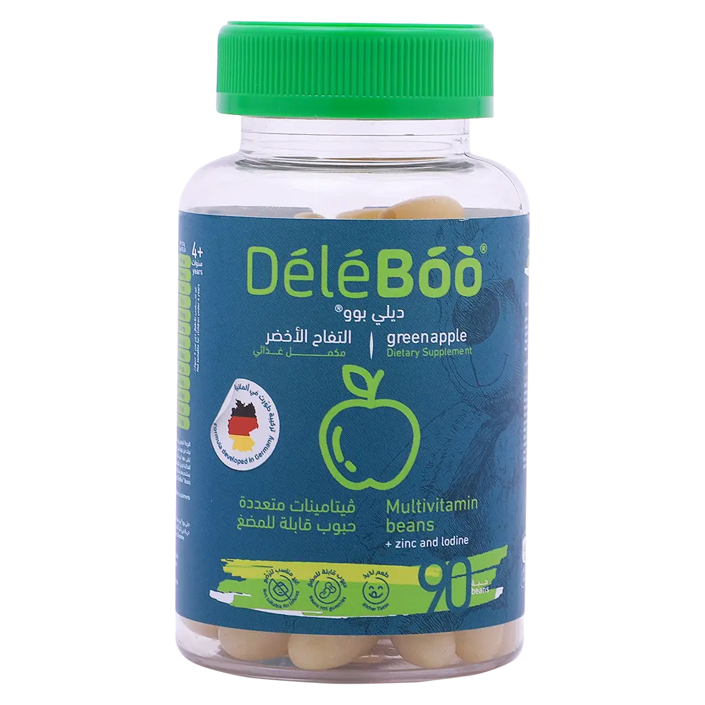 Deleboo Multivitamin Beans  Zinc & Iodine Green Apple Flavor  90 Pcs - view 1