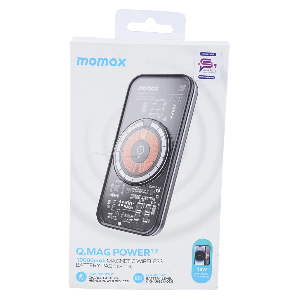 Momax Magnetic Battery 10000Ah Pd 30W Wireless Charging 15W |Grey - view 2