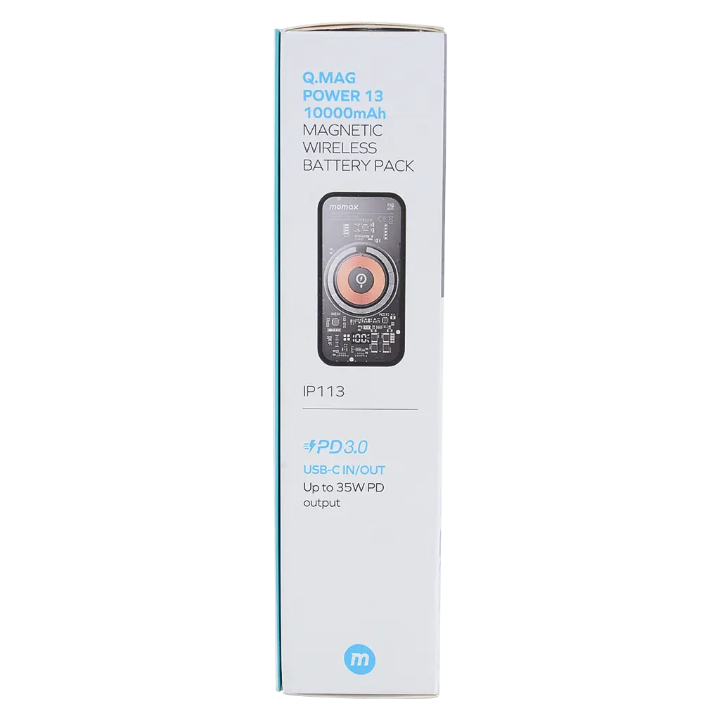 Momax Magnetic Battery 10000Ah Pd 30W Wireless Charging 15W |Grey - view 4