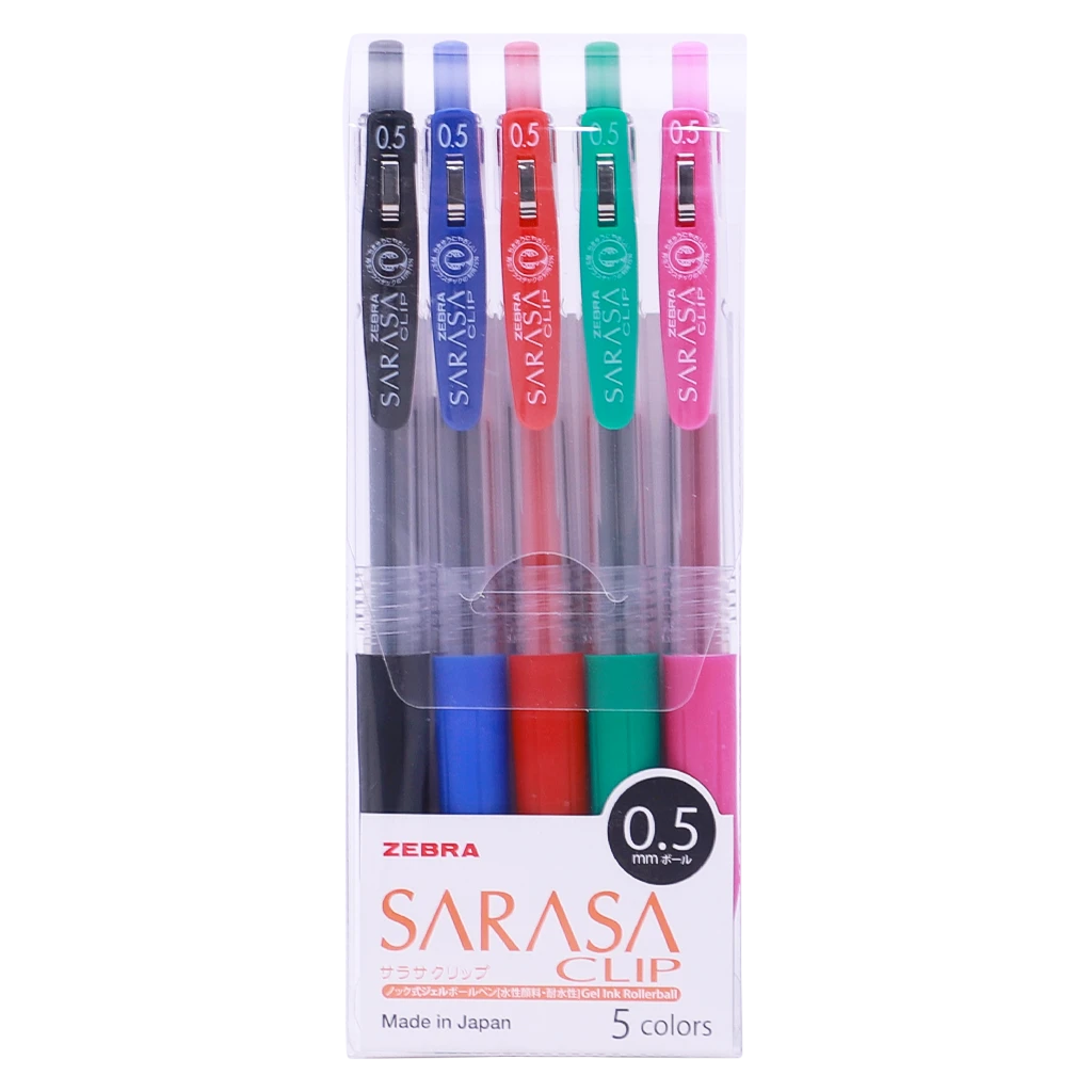 Zebra Sarasaclip 0.5 Set of 5 Assorted Color