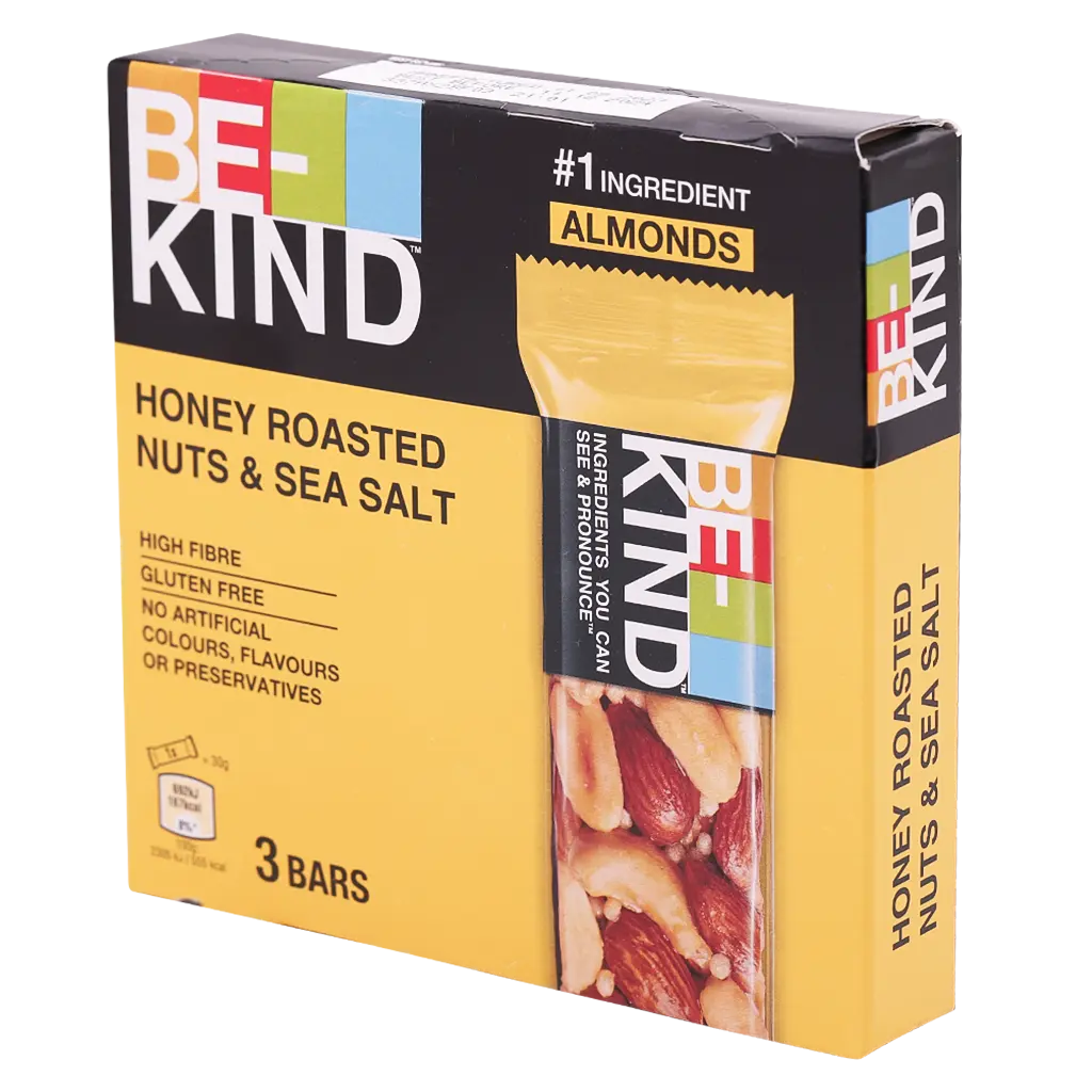 Be Kind Honey Roasted Nuts & Sea Salt Bar Pack 3 x 30gr  - view 1