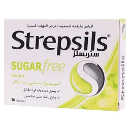 Strepsils Lozenges Suger Free Lemon 16 Lozenges