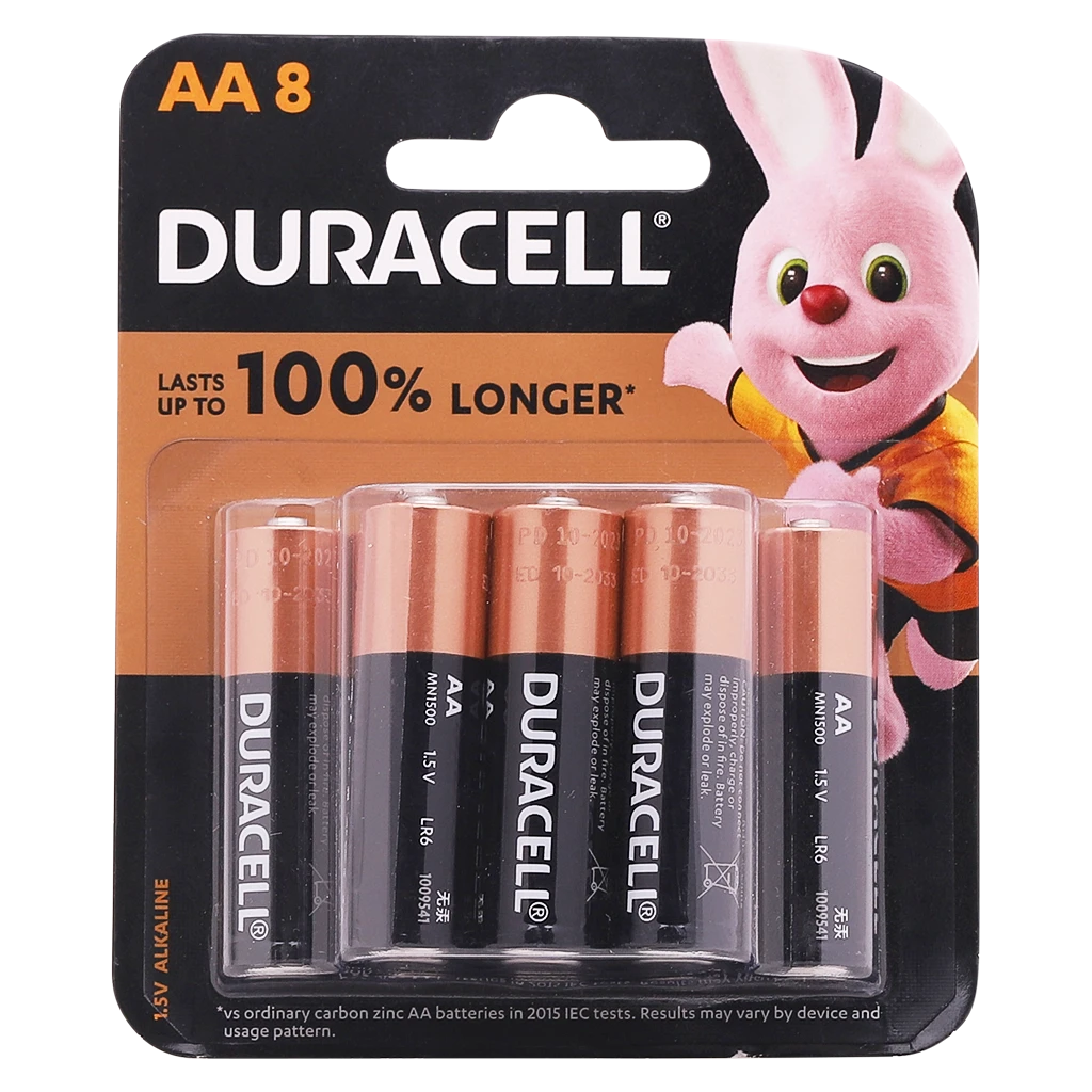 Duracell Alkaline Batteries AA 8 Pcs