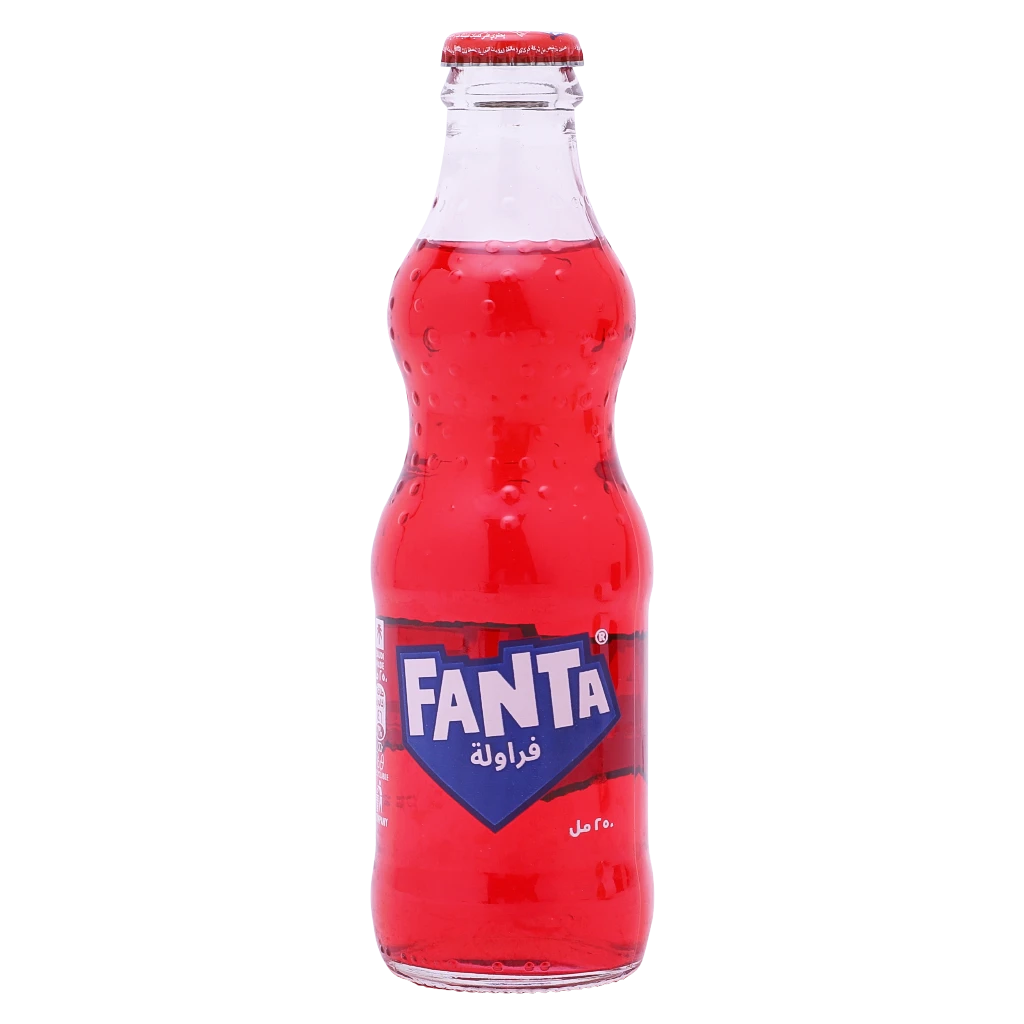Fanta Soft Drink With Strawberry Flavour Glass 250 ml