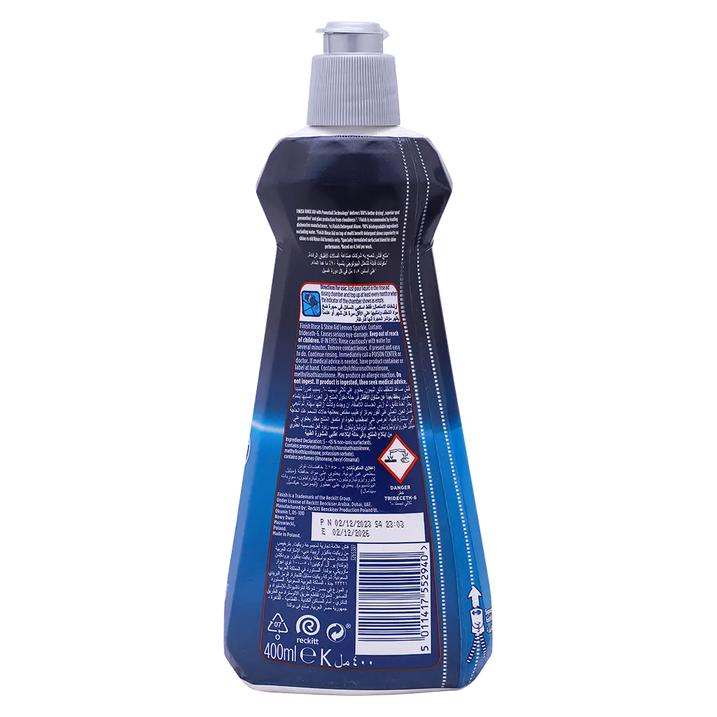 Finish Dishwasher Rinse Aid Liquid Lemon 400 ml - view 3