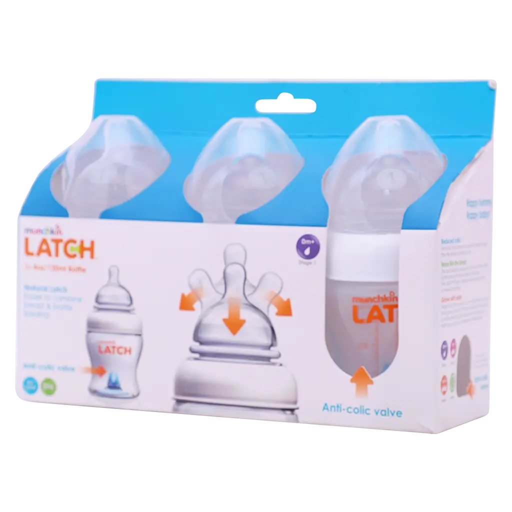 Munchkin Latch Bottle Natural Movement Teat 4oz 3 pcs - view 1