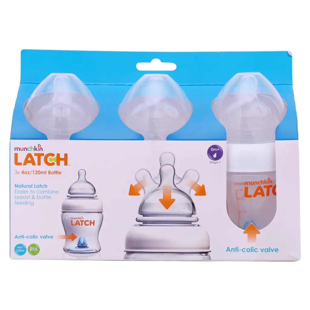 Munchkin Latch Bottle Natural Movement Teat 4oz 3 pcs - view 2