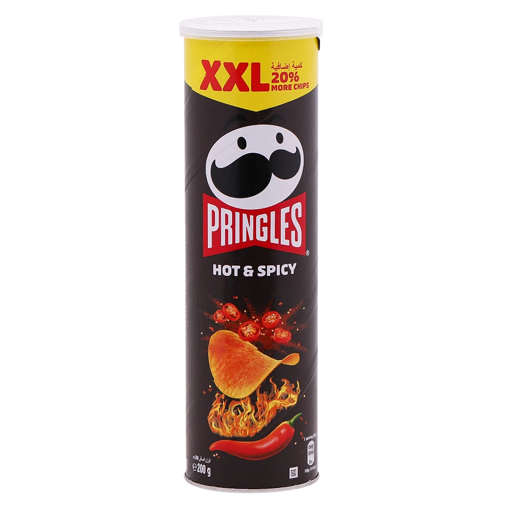 برينجلز رقائق البطاطس مبهر وحار 200 جم