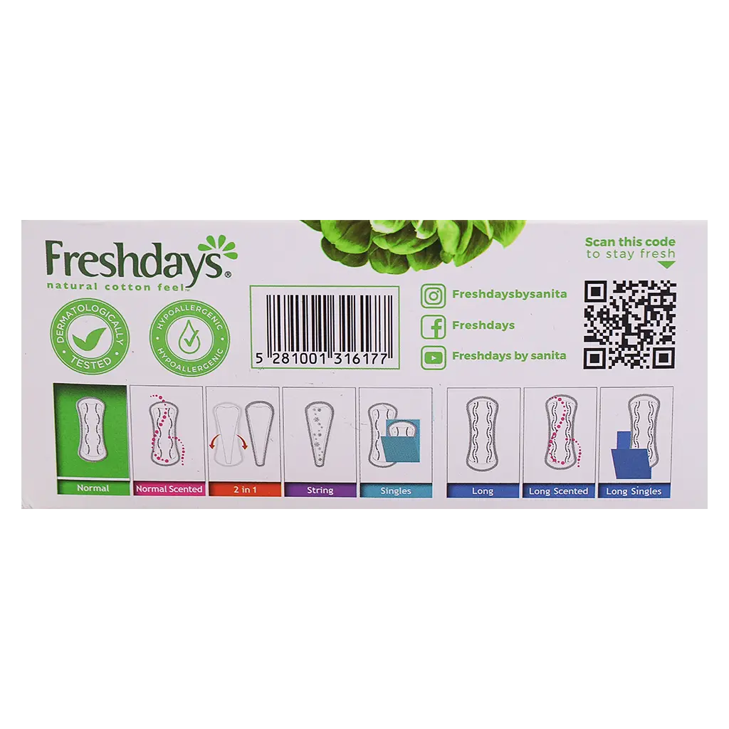 Sanita Freshdays Panty Liner Normal 52 Pads+20 Pads Free - view 3