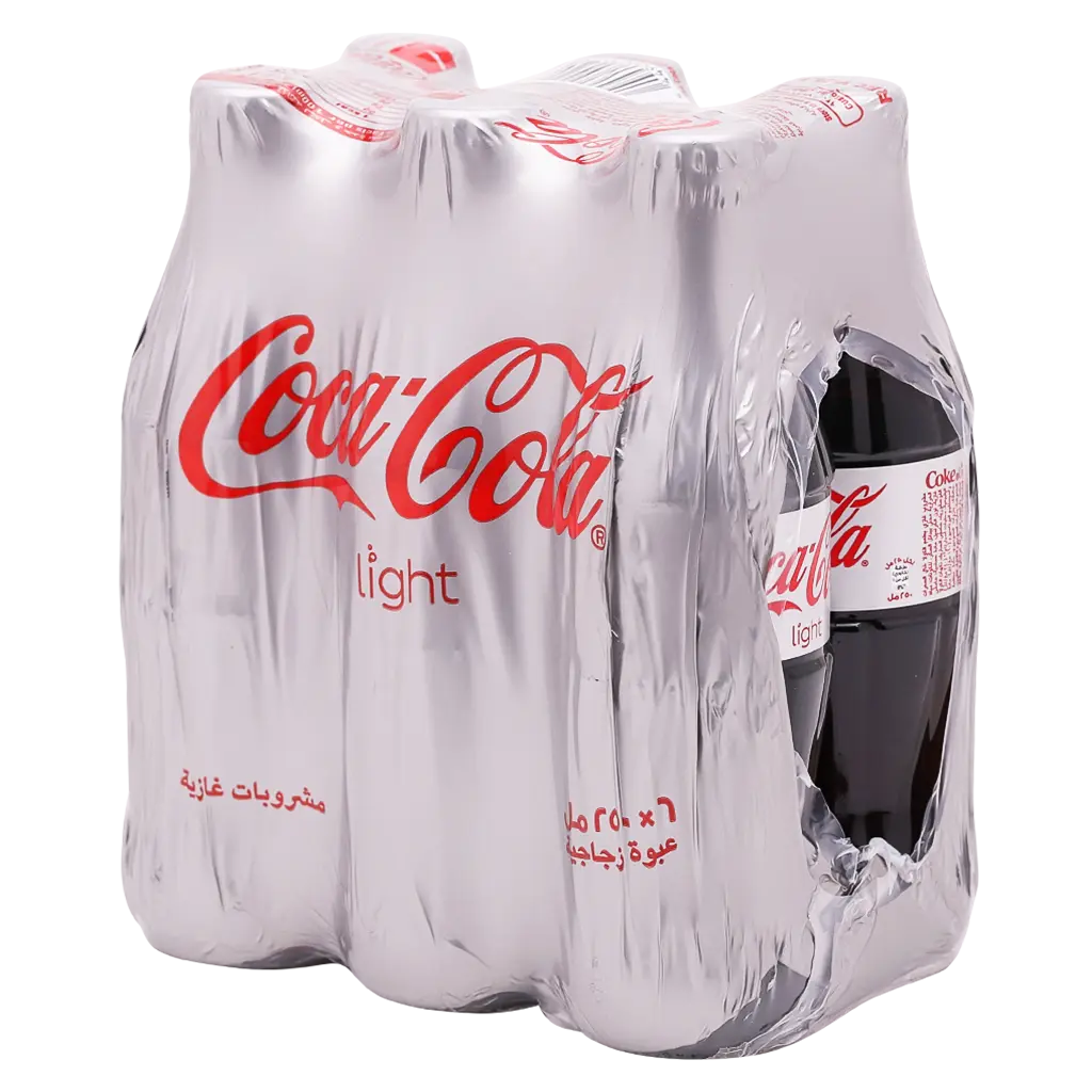 Coca Cola Light Soft Drink Glass Bottle Carton 6 x 250ml  - view 2