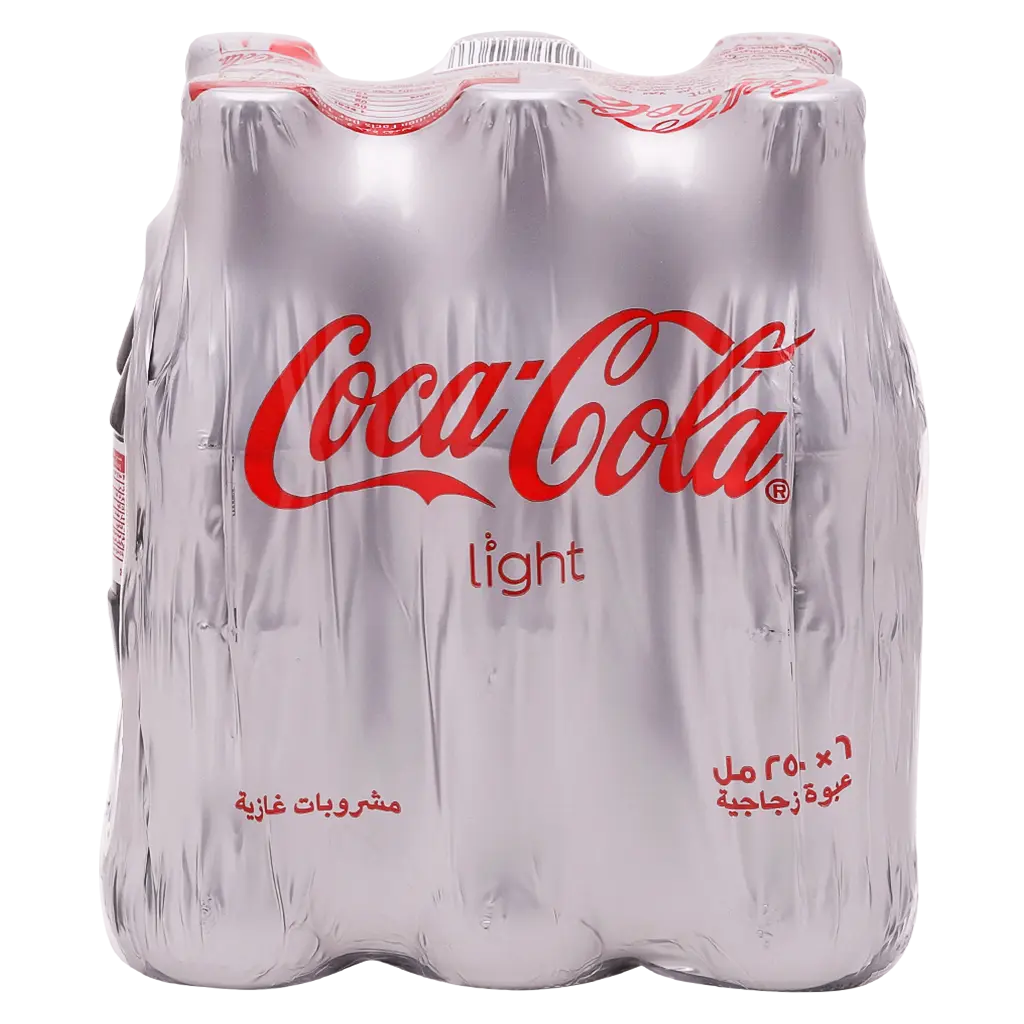 Coca Cola Light Soft Drink Glass Bottle Carton 6 x 250ml  - view 3